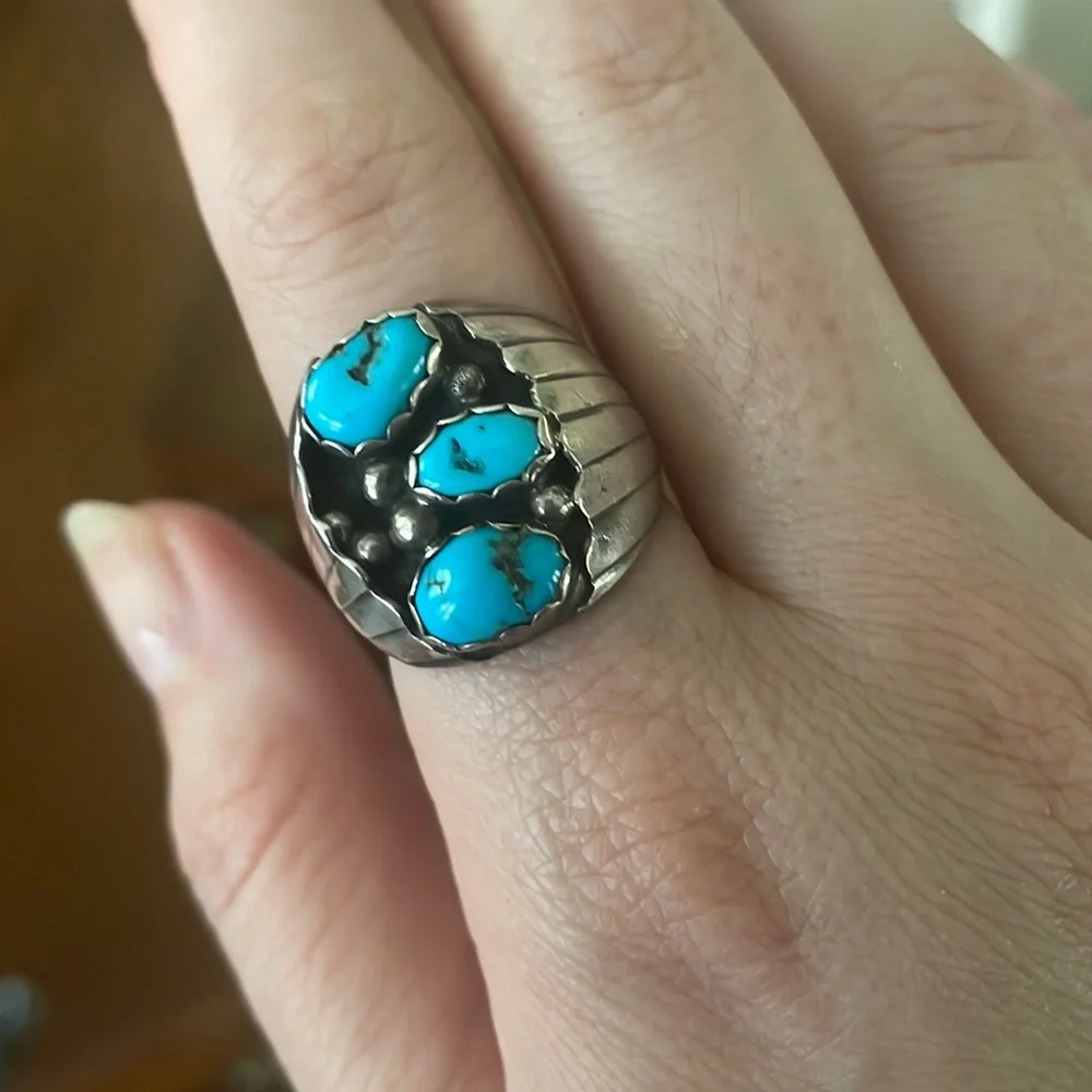 Vintage sterling silver ring size 10 - Picture 1 of 3